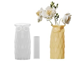 Molde silicona florero buho 